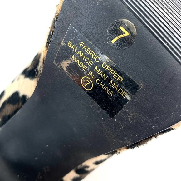 90's fuzzy leopard platform lace up boots - Picture 9 of 12